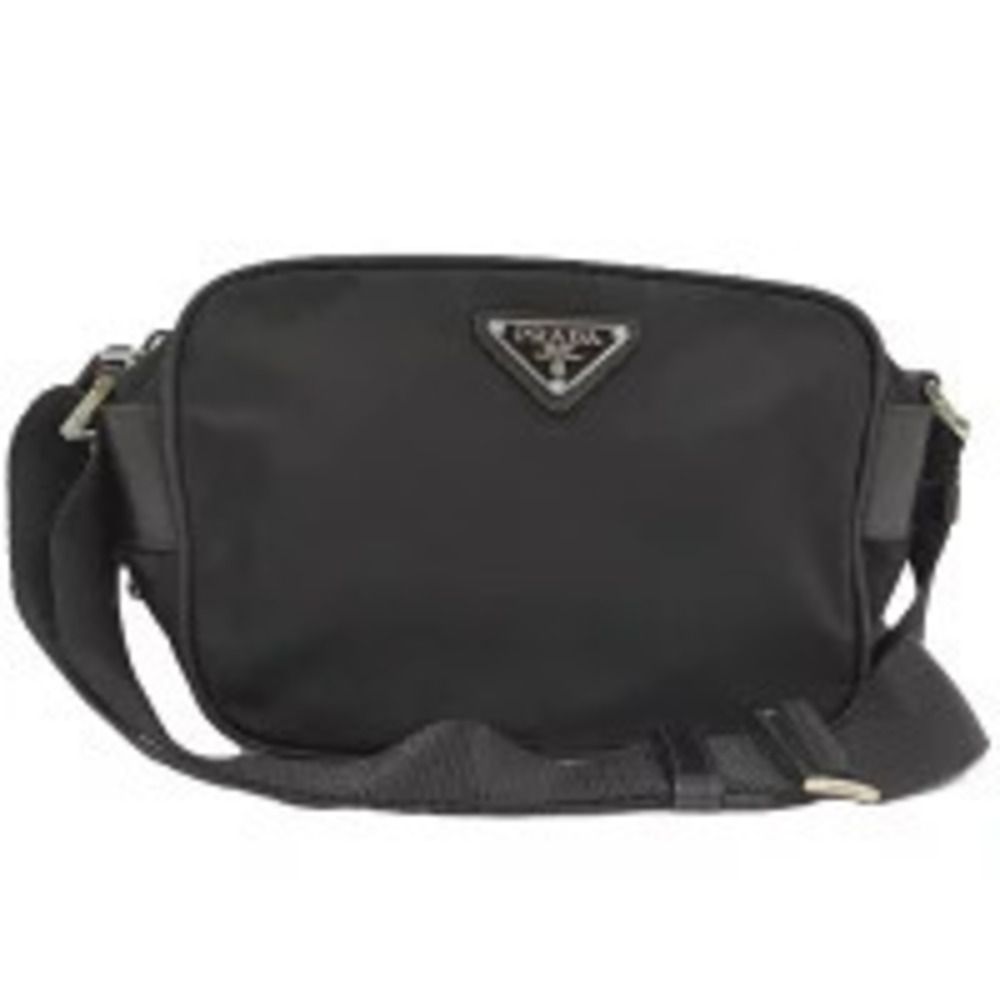 Prada Tessuto Saffiano Leather Shoulder Bag Black